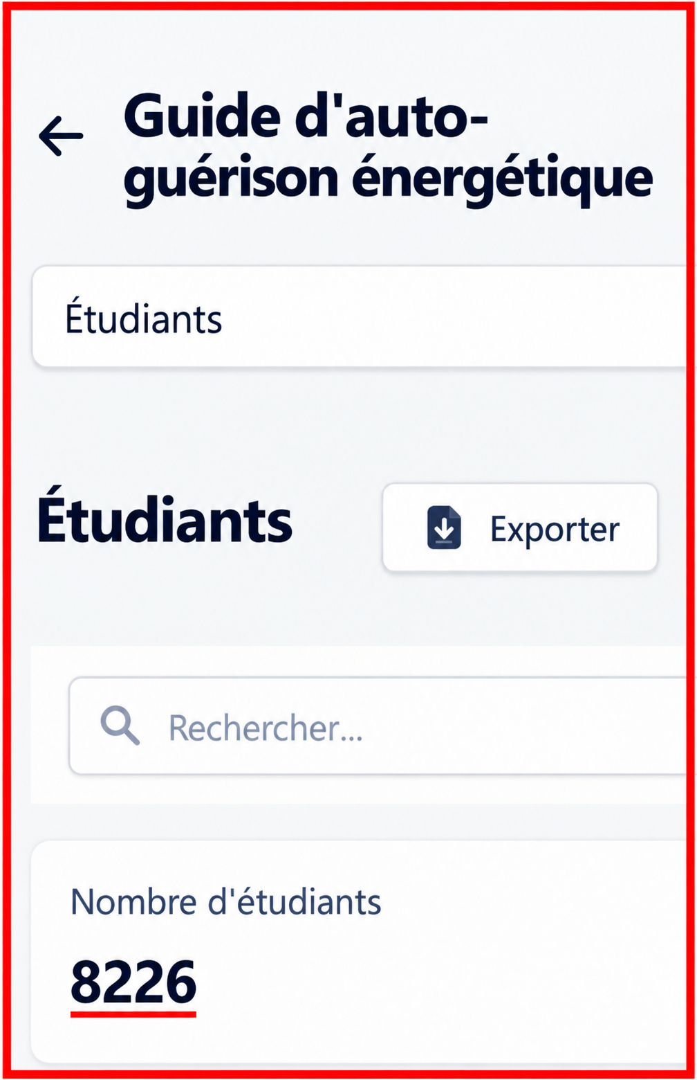 Interface des participants